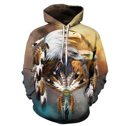 Eagle 3d Hoodie Native American Style no link
