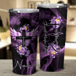 Personalized Butterfly Purple Rose Faith Tumbler - Tltm1904213ki