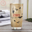 Personalized Halloween Witch And Black Cat Tumbler