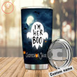 Personalized Boo and Witch Couple Halloween Tumbler