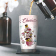 Cute Personalized Flower And Cross Stainless Steel Tumbler 20oz - My Cup Overflows With Your Blessings AA173