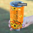 Sunflower Butterfly Afro Women Enough Personalized HALZ2408006Z Stainless Steel Tumbler
