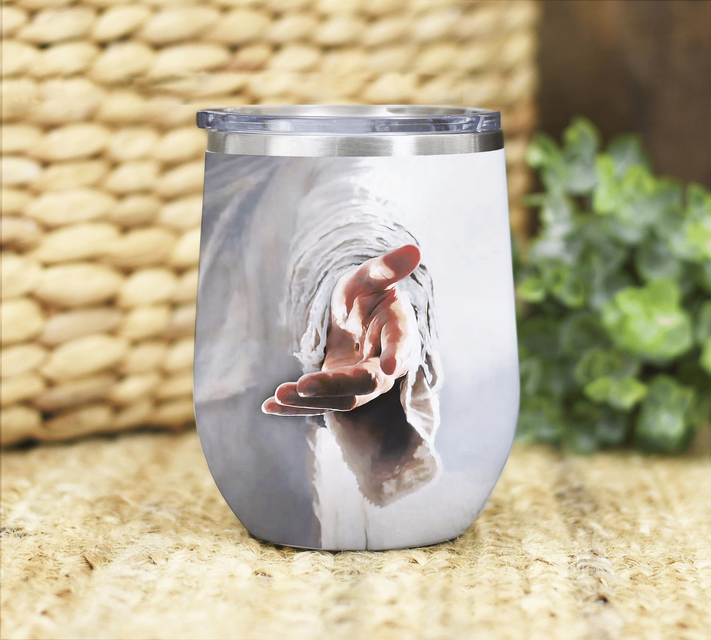 Give Me Your Hand Be Still Wine Tumbler