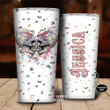 Personalized Skull Heart Couple Loved Floral Tumbler 20oz