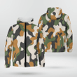 Army Print Fleece Windbreaker Classic & Sporty Look