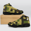 Camouflage Cool Basketball Shoes Ergonomic Inner Cushion Black Sole Unisex
