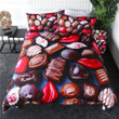 Sweet Candy Pattern Set Comforter Duvet Cover With Two Pillowcase Bedding Set