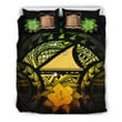 Tokelau Reggae Yellow Hibiscus Set Comforter Duvet Cover With Two Pillowcase Bedding Set