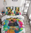 Watercolor Airedale Terrier Set Comforter Duvet Cover With Two Pillowcase Bedding Set