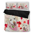 Valentine's Day Special Labrador Retriever Set Comforter Duvet Cover With Two Pillowcase Bedding Set