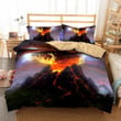 Volcano Eruption Set Comforter Duvet Cover With Two Pillowcase Bedding Set
