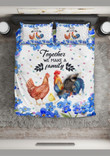 Chicken We Make A Family Printed Set Comforter Duvet Cover With Two Pillowcase Bedding Set