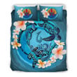Tahiti Blue Animal Tattoo Marine World Set Comforter Duvet Cover With Two Pillowcase Bedding Set