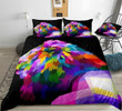Watercolor Lion Black Background Set Comforter Duvet Cover With Two Pillowcase Bedding Set