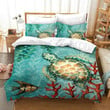 Turtles Ocean And Many Kind Of Fish Under Sea Set Comforter Duvet Cover With Two Pillowcase Bedding Set