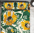 Sunflower Yellow And Green Printed Set Comforter Duvet Cover With Two Pillowcase Bedding Set