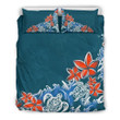 Vivid Sea Turtle Hibiscus Set Comforter Duvet Cover With Two Pillowcase Bedding Set
