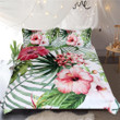 Tropical Flowers Pattern Set Comforter Duvet Cover With Two Pillowcase Bedding Set