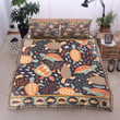 Turtle Orange Printed Set Comforter Duvet Cover With Two Pillowcase Bedding Set
