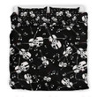 Violin Pattern Black Background Set Comforter Duvet Cover With Two Pillowcase Bedding Set