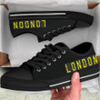 Airport Destinations London (Black) - Low Top Canvas Shoes