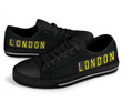 Airport Destinations London (Black) - Low Top Canvas Shoes