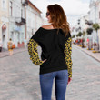 Cheetah Black - Women'S Off Shoulder Sweater