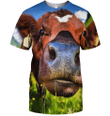 3D All Over Print Funny Cow Face Shirt