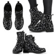 Black Music Notes Design Shoes. Womens Boots