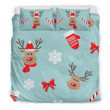 Christmas Deers Bedding Set With Candy Canes