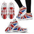 White Britain Flag Women'S Sneakers