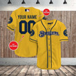 Personalize Baseball Jersey Milwaukee Brewers All Over Print Baseball Jersey For Fans - Baseball Jersey Lf