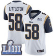 #58 Limited Cory Littleton White Nike Nfl Road Men's Jersey Los Angeles Rams Vapor Untouchable Super Bowl Liii Bound Nfl