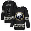 Men's Buffalo Sabres #4 Josh Gorges Black Team Logos Fashion Adidas Jersey Nhl