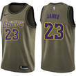 Nike Los Angeles Lakers #23 Lebron James Green Nba Swingman Salute To Service Jersey Nba