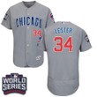 Cubs #34 Jon Lester Grey Flexbase Collection Road 2016 World Series Bound Stitched Mlb Jersey Mlb