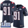 #91 Limited Deatrich Wise Jr Navy Blue Nike Nfl Men's Jersey New England Patriots Rush Vapor Untouchable Super Bowl Liii Bound Nfl