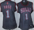 Chicago Bulls #1 Derrick Rose Black Rhythm Fashion Womens Jersey Nba- Women's