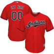 Personalize Jersey Authentic Scarlet Baseball Alternate Youth Jersey Customized Cleveland Indians Cool Base Mlb