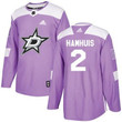 Adidas Stars #2 Dan Hamhuis Purple Fights Cancer Stitched Nhl Jersey Nhl
