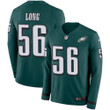 Nike Eagles 56 Chris Long Midnight Green Team Color Men's Stitched Nfl Limited Therma Long Sleeve Jersey Nfl