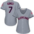 Indians #7 Yan Gomes Grey Road Women's Stitched Baseball Jersey Mlb- Women's