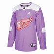 Personalize Jersey Men's Detroit Red Wings Purple Pink Custom Adidas Hockey Fights Cancer Practice Jersey Nhl