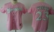 Milwaukee Brewers #23 Weeks Pink With White Womens Jersey Mlb- Women's