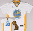Golden State Warriors #30 Stephen Curry Revolution 30 Swingman 2014 New White Short-Sleeved Jersey With 2015 Finals Champions Patch Nba