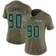 Seahawks #90 Jadeveon Clowney Olive Women's Stitched Football Limited 2017 Salute To Service Jersey Nfl- Women's