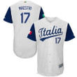 Men's Team Italy Baseball Majestic #17 Alex Maestri White 2017 World Baseball Classic Stitched Jersey Mlb
