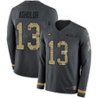 Nike Eagles #13 Nelson Agholor Anthracite Salute To Service Men's Stitched Nfl Limited Therma Long Sleeve Jersey Nfl