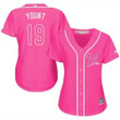 Brewers #19 Robin Yount Pink Fashion Women's Stitched Baseball Jersey Mlb- Women's