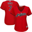 Indians #7 Yan Gomes Red Women's Stitched Baseball Jersey Mlb- Women's